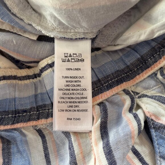 Artisan NY 100% Linen Blue, Pink & Ivory Striped Pants - Size L - Picture 5 of 5